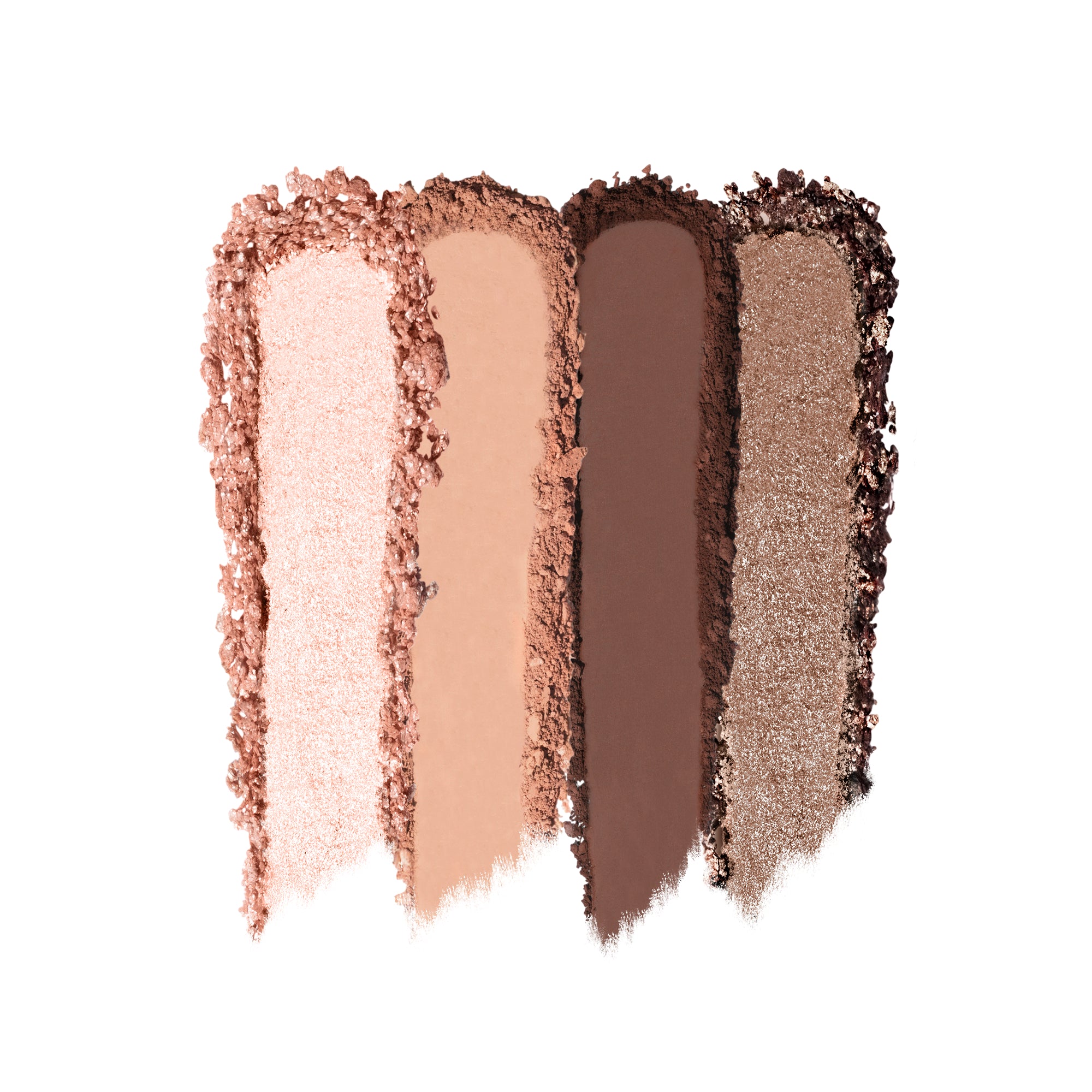 סווטצ'ים של ארבעת הגוונים בפלטת הצלליות Luxe Glam Compact בגוון 'Nude'.