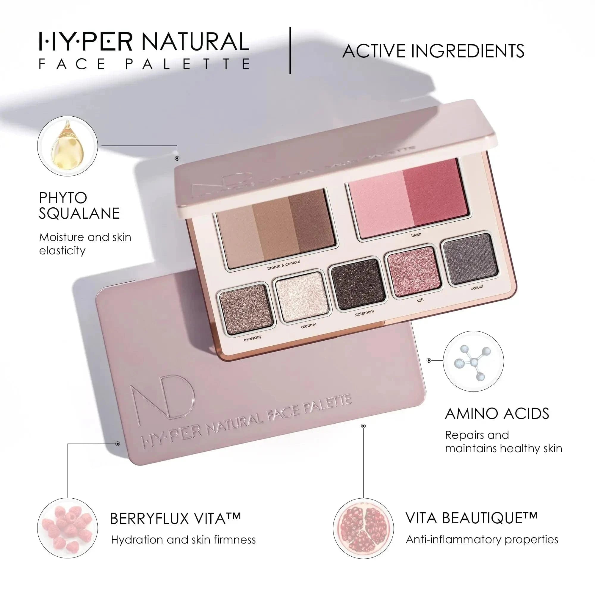 HY-PER NATURAL FACE PALETTE - פלטת פנים היי-פר נטורל Natasha Denona-NEW