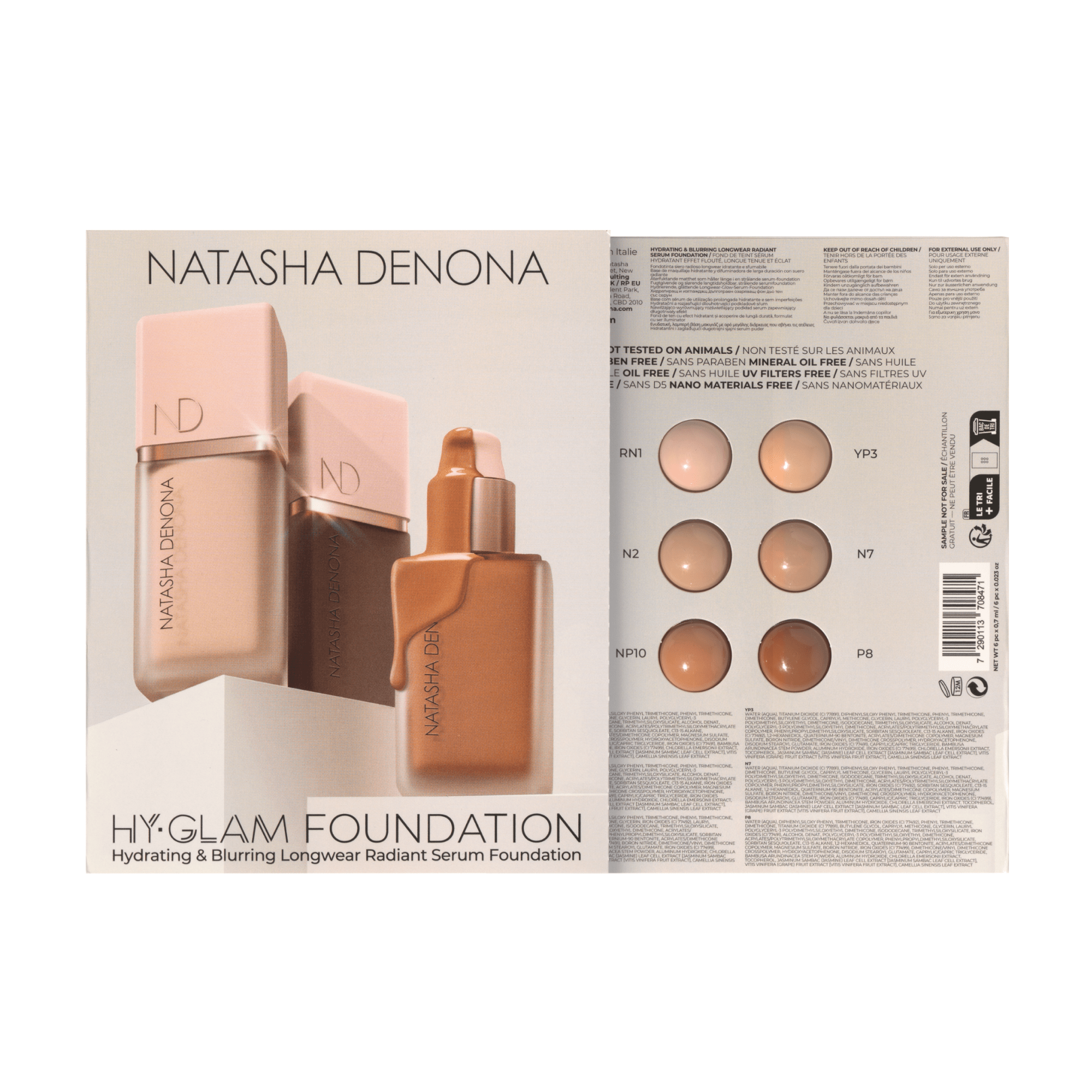 HY-GLAM Foundation Sampling Card - דוגמית מייקאפ היי-גלאם - נטאשה דנונה מייקאפ